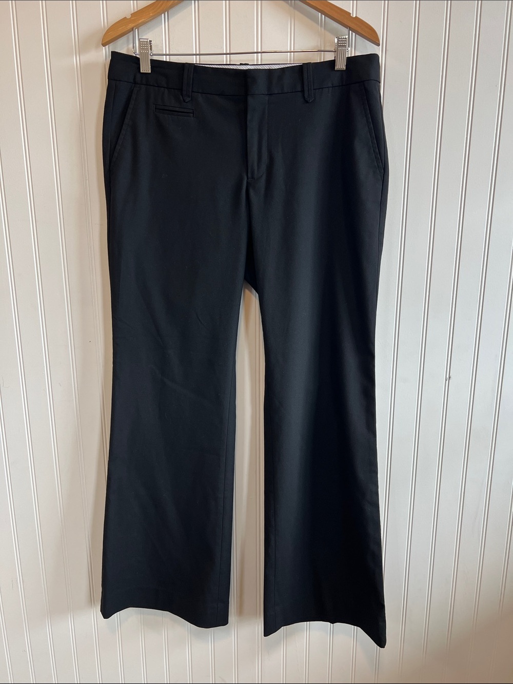 Gap Hip Slung Fit Black Flare Leg Trousers Dress Pants Womens 10 Regular